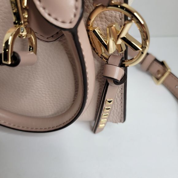 Michael Kors Kris Small Color-Block Pebbled Leather Satchel. - Picture 16 of 16